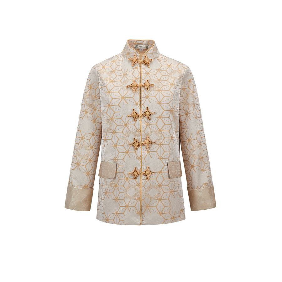 Dragon Straight Cut Flower Button Jacket