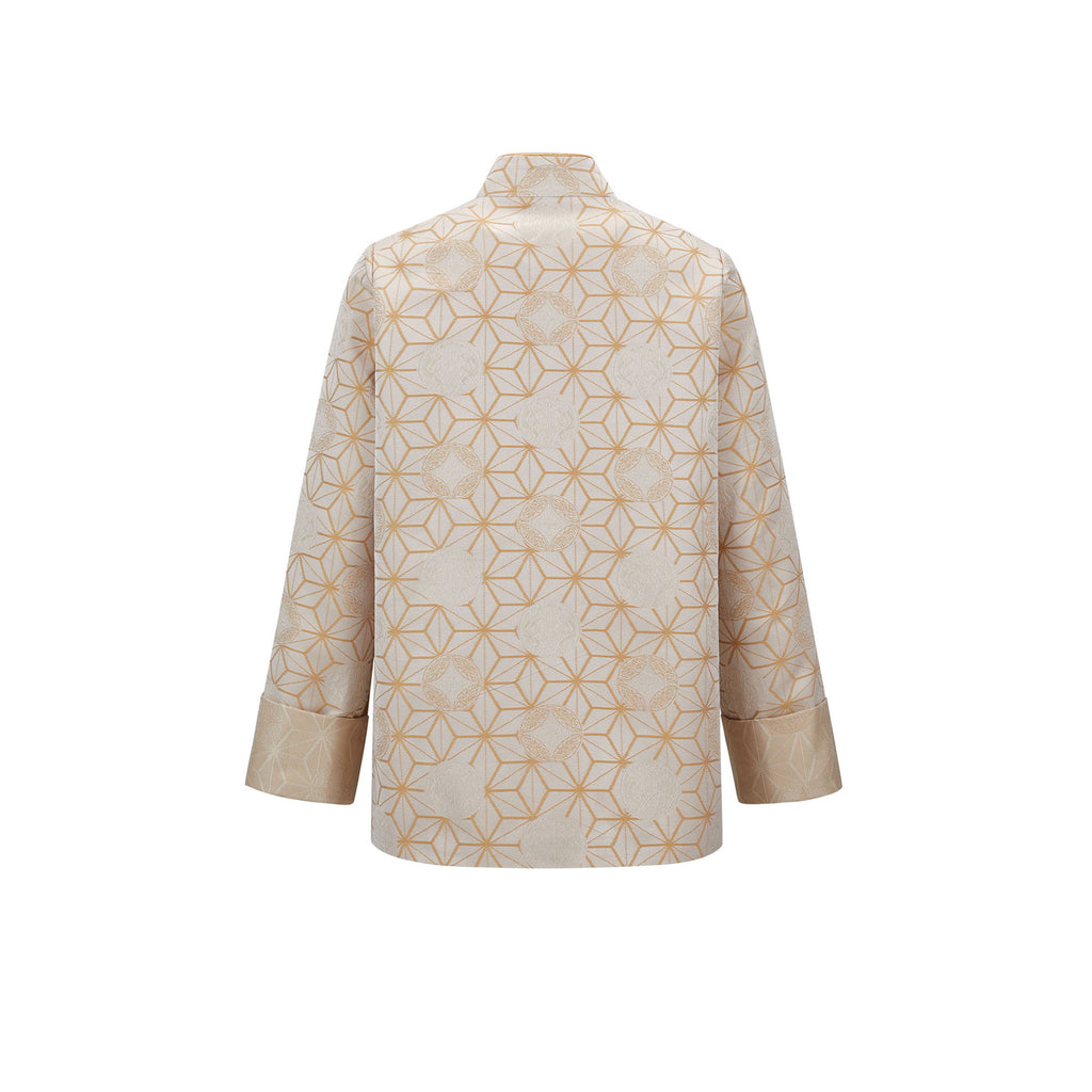 Dragon Straight Cut Flower Button Jacket