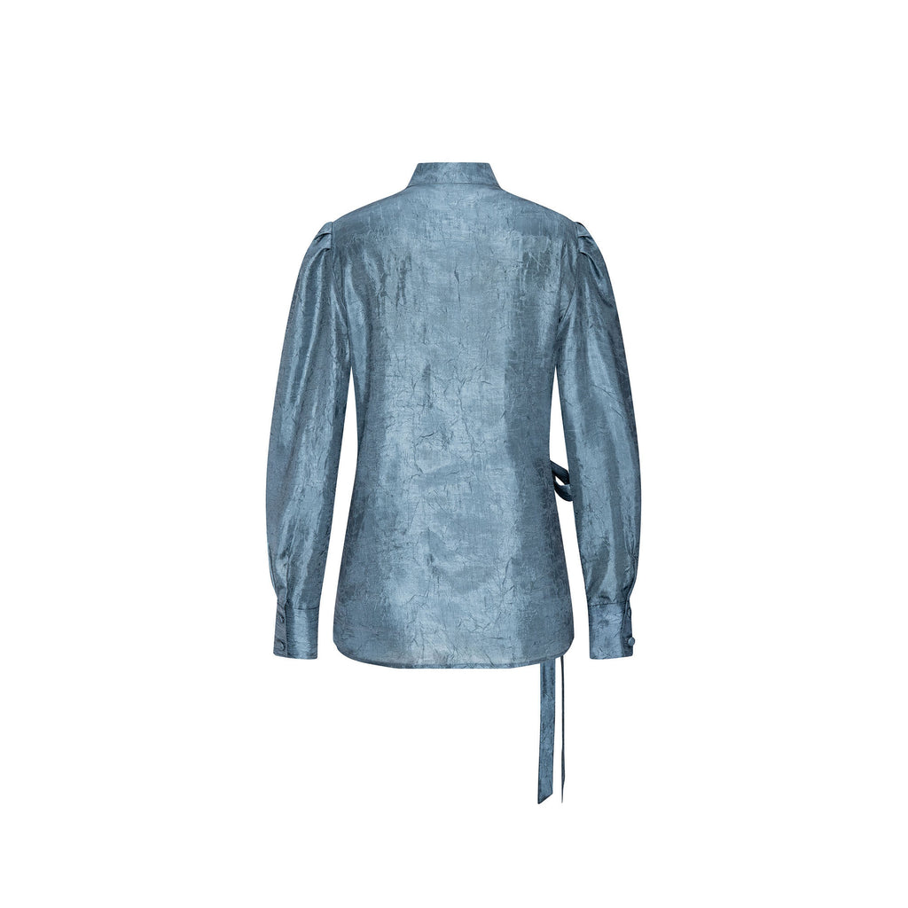 Leaf Button Strap Blouse