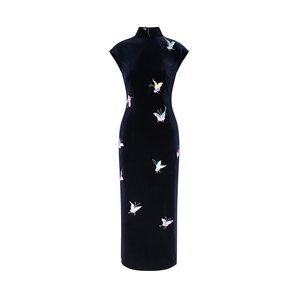 Butterfly Embroidered Modern Qipao